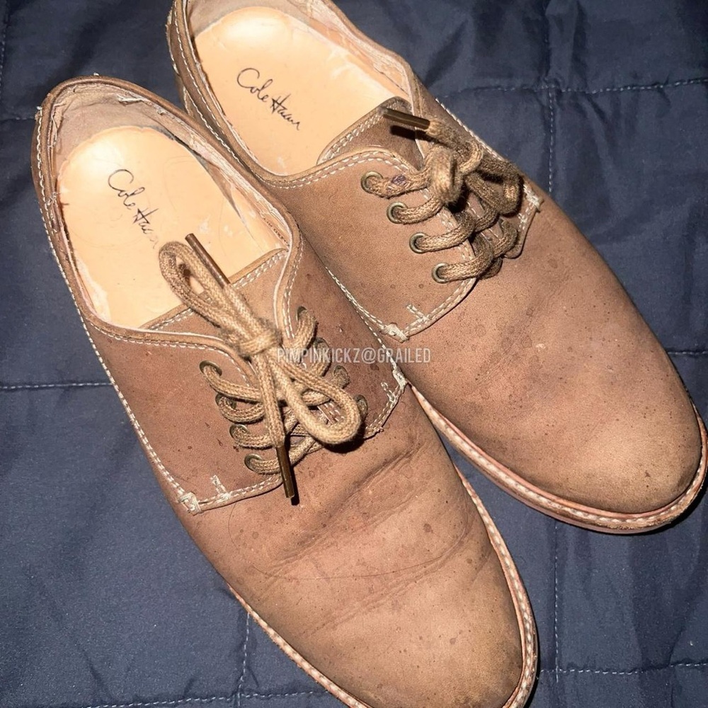 Tan and brown Cole Haan lace-up shoes #loafers